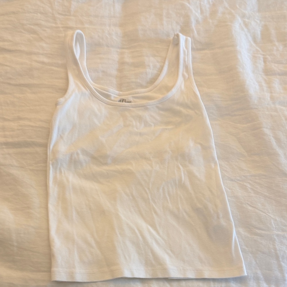 J. Crew White Tank Top with Built in Bra